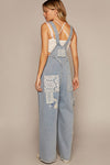 Crochet Patchwork Overalls-Overalls-POL-Denim-Small-Inspired Wings Fashion