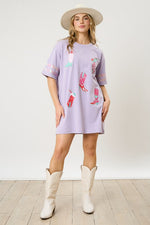 Sequin Boot Tee Dress-Dresses-Fantastic Fawn-Small-Lavender-Inspired Wings Fashion