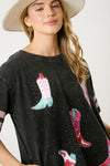 Sequin Boot Tee Dress-Dresses-Fantastic Fawn-Small-Black-Inspired Wings Fashion