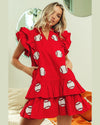 Baseball Patch Dress-Dresses-BiBi-Red-Small-Inspired Wings Fashion