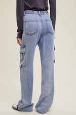 Tencel Cargo Pants-Pants-Wishlist-Denim-Small-Inspired Wings Fashion