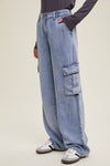 Tencel Cargo Pants-Pants-Wishlist-Denim-Small-Inspired Wings Fashion