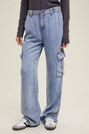 Tencel Cargo Pants-Pants-Wishlist-Denim-Small-Inspired Wings Fashion