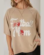 Football Mom Rhinestone Top-Tops-Fantastic Fawn-Taupe-Small-Inspired Wings Fashion