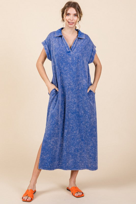 Washed Cotton Dress-Dresses-Jodifl-Blue-Small-Inspired Wings Fashion