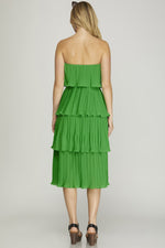 Pleated 4 Layer Midi Dress-Dresses-She+Sky-Small-Apple Green-Inspired Wings Fashion