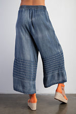 Wide Leg Capri Pants-Pants-Easel-Dark Denim-Small-Inspired Wings Fashion