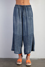 Wide Leg Capri Pants-Pants-Easel-Dark Denim-Small-Inspired Wings Fashion