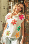 Crochet Flower Top-Shirts & Tops-BiBi-Ivory-Small-Inspired Wings Fashion