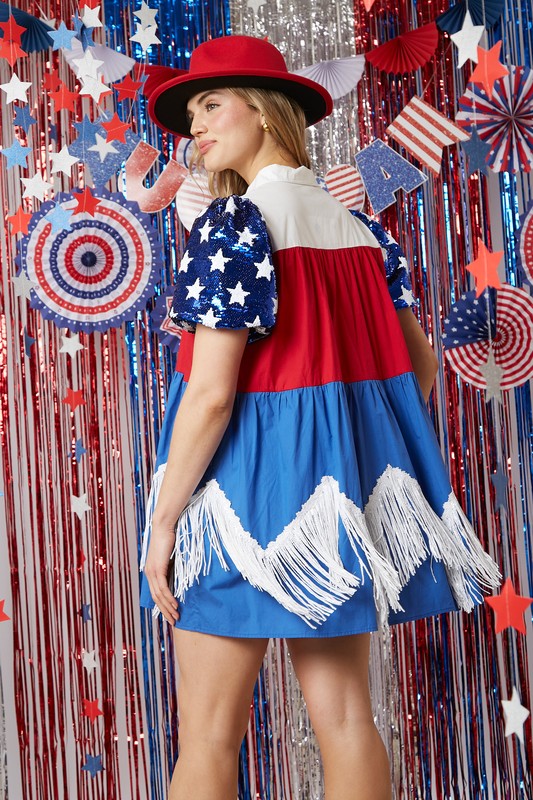 USA Color Block Mini Dress-Dresses-Inspired Wings Fashion-Small-Inspired Wings Fashion