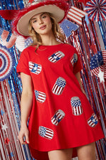 America Sequin Beer Mini Dress-Dresses-Fantastic Fawn-Small-Red-Inspired Wings Fashion