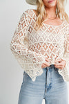 Sheer Crochet Pullover-Tops-Bluivy-Small-Natural-Inspired Wings Fashion