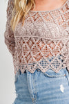 Sheer Crochet Pullover-Tops-Bluivy-Small-Mushroom-Inspired Wings Fashion