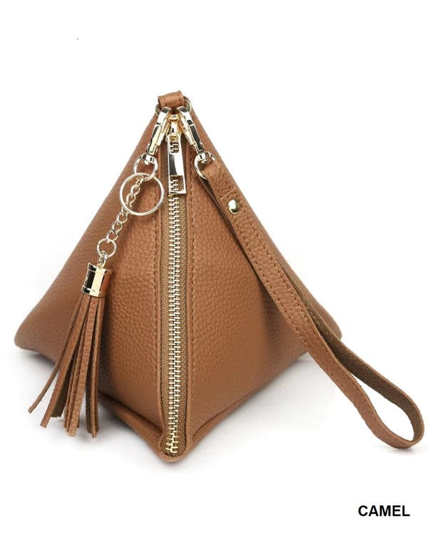 Pyramid Wristlet Bag-Bag and Purses-Zenana-Camel-Inspired Wings Fashion