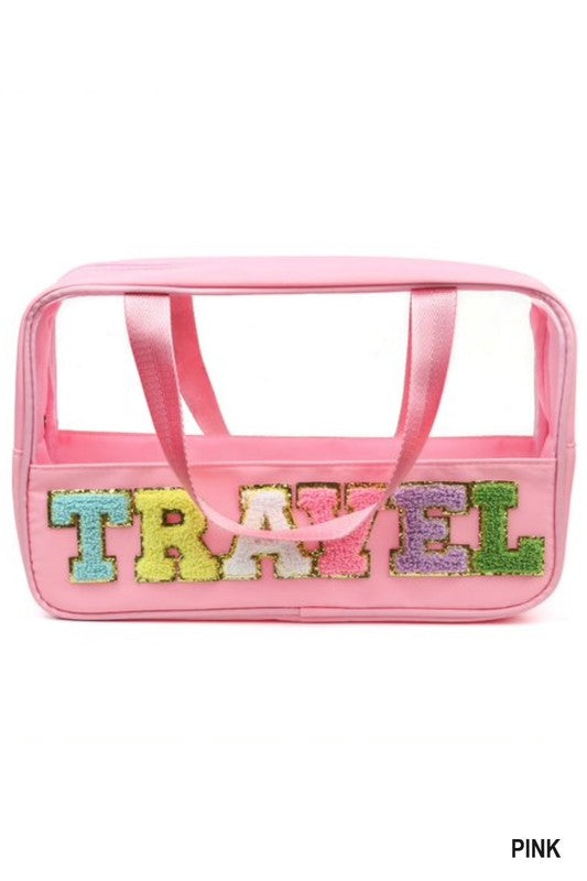 Clear Travel Bag-travel bag-Zenana-Pink-O/S-Inspired Wings Fashion