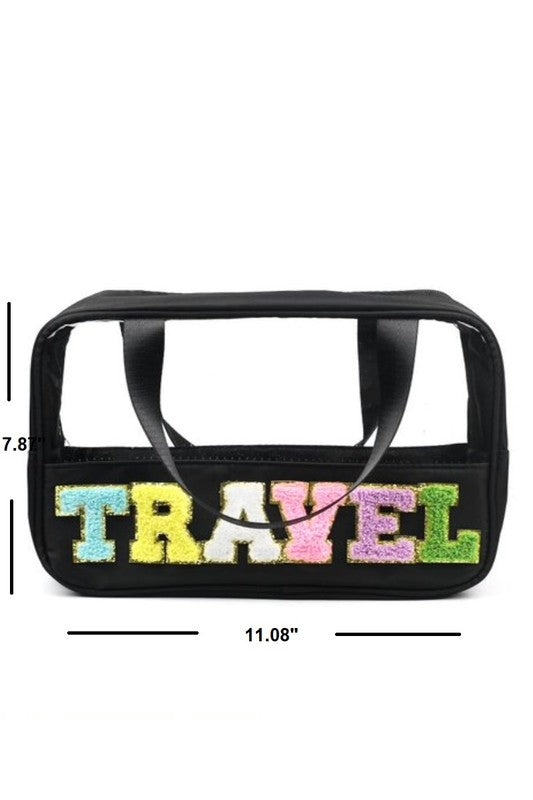 Clear Travel Bag-travel bag-Zenana-Black-O/S-Inspired Wings Fashion