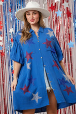 Rhinestone Star Shirt Dress-Dresses-Peach Love California-Blue-Small-Inspired Wings Fashion