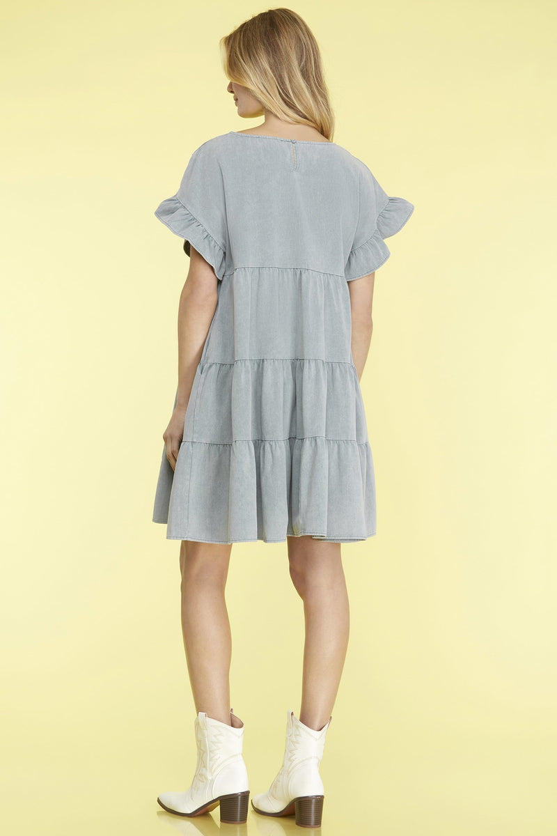 Drop Shoulder Ruffle Tiered Dress-Dresses-She+Sky-Small-Blue-Inspired Wings Fashion