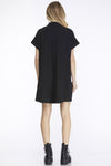 Button Up Woven Shirt Dress-Dresses-She + Sky-Small-Black-Inspired Wings Fashion