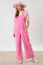Washed Jumpsuit-Jumpsuits & Rompers-Peach Love California-Small-Pink-Inspired Wings Fashion