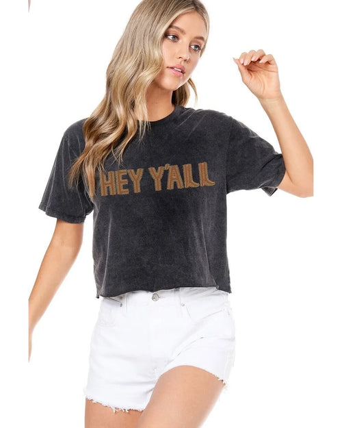 'Puff' Hey Y'all Graphic Tee-Shirts & Tops-Zutter-Small-Black-Inspired Wings Fashion