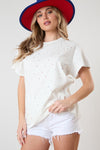 Multi Color Rhinestoned T-Shirt-T-Shirt-Peach Love California-White-Small-Inspired Wings Fashion