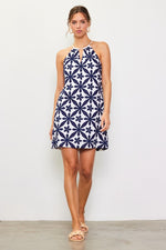 Embroidered Halter Mini Dress-Dress-Skies Are Blue-Navy-XS-Inspired Wings Fashion