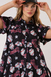 Baseball Print Dress-Dresses-Fantastic Fawn-Black-Small-Inspired Wings Fashion