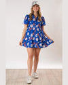 Baseball Print Dress-Dresses-Fantastic Fawn-Blue-Small-Inspired Wings Fashion