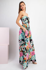 Floral Print Sleeveless Jumpsuit-Jumpsuit-ee:some-Royal Blue-Small-Inspired Wings Fashion