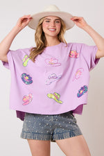 Cowboy Hats Sequins Top-Shirts & Tops-Fantastic Fawn-Lavender-Small-Inspired Wings Fashion
