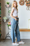 Washed Distressed Barrel Pants-Jeans-Oli & Hali-Denim-Small-Inspired Wings Fashion