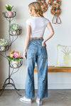 Washed Distressed Barrel Pants-Jeans-Oli & Hali-Denim-Small-Inspired Wings Fashion