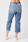 HW Button Fly Wide Leg Crop Destroyed-Jeans-Judy Blue-0 (24)-Inspired Wings Fashion