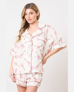 Gauze Guitar Pajama Top-Tops-Peach Love California-Dusty Pink/Ecru-Small-Inspired Wings Fashion