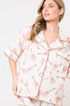 Gauze Guitar Pajama Top-Tops-Peach Love California-Dusty Pink/Ecru-Small-Inspired Wings Fashion