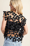 Floral Lace Top-Top-GiGio-Black-One size-Inspired Wings Fashion