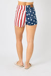 HW Americana Flag Fray Hem Shorts-shorts-Judy Blue-Small-Inspired Wings Fashion
