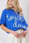 Touch Down Sequin Top-Shirts & Tops-Peach Love California-Blue-Small-Inspired Wings Fashion