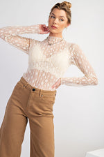 Sheer Lace Top-Shirts & Tops-Easel-Ivory-Small-Inspired Wings Fashion