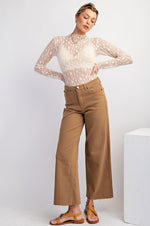 Sheer Lace Top-Shirts & Tops-Easel-Nude-Small-Inspired Wings Fashion