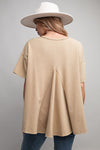 Studded Star Patch Top-Shirts & Tops-Easel-Dusty Khaki-Small-Inspired Wings Fashion