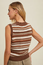 Striped Sweater Vest-Sweaters-Wishlist-Chocolate Multi-Small-Inspired Wings Fashion