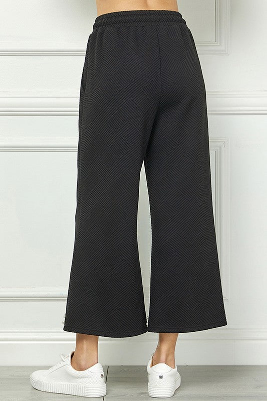 Textured Cropped Pearl Pants-Pants-See and Be Seen-Black-Small-Inspired Wings Fashion