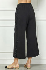 Sequin Trimmed Pants-Pants-See and Be Seen-Black-Small-Inspired Wings Fashion