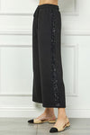 Sequin Trimmed Pants-Pants-See and Be Seen-Black-Small-Inspired Wings Fashion