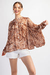 Tiger Stripe Dolman Blouse-Shirts & Tops-Eesome-Brown-Small-Inspired Wings Fashion