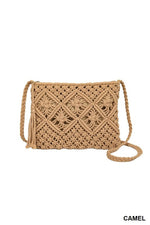 Woven Crochet Shoulder Bag-Bag and Purses-Zenana-Camel-Inspired Wings Fashion