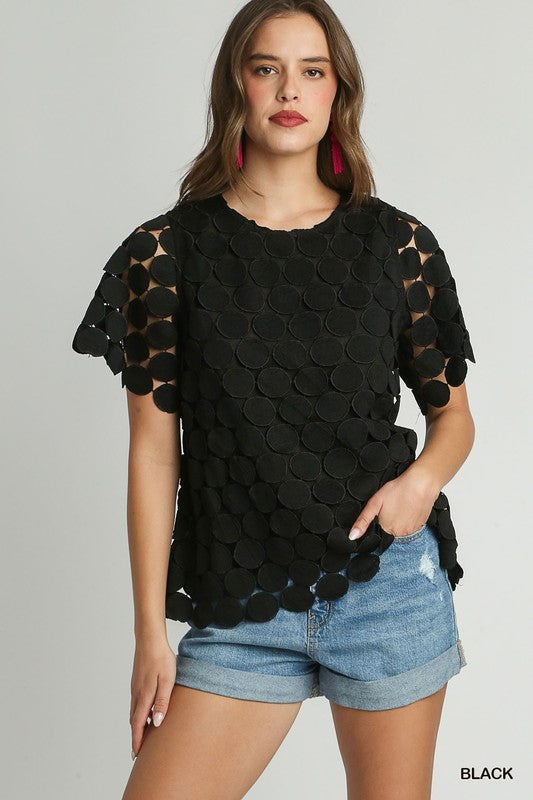 Disco Diva Top-Top-Umgee-Black-Small-Inspired Wings Fashion
