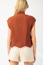 Mock Neck Scallop Sweater-Sweaters-Eesome-Mocha-Small-Inspired Wings Fashion